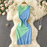 Women Summer Knitted Dress 2022 Vacation Knit Short Backless Sundress Ladies Party A Line Slim Midi Sexy