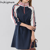 Dresses for Women Simple Temperament Jupe Y2k Clothes 2023 Vestidos De Mujer Zipper Stand Neck Loose Casual Dress