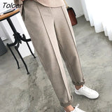 Winter Casual Pencil Pants Women Oversized Wool High Waist Woman Pants Loose Casual Trousers Women Femme Pantalon