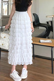 Skirts Womens Korean Fashion Clothing High Waist Slim Fit Sweet Temperament Jupe Korean Long Skirt 2023 Faldas De