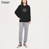 Women Hooded Sweatshirts 2022 Autumn Long Sleeve Loose Hoodies with Pocket Vintage Sheep Print Streetwear