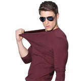 2020 Lycra Slim Fit Men'S T-Shirt 4XL Long Sleeved T Shirt Men Pure Color Casual Muscle Mens Long Sleeve Tees For