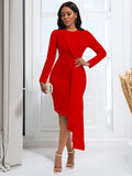 Autumn Long Sleeves Elegance OL Pencil Dress Size Africa