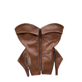 Locomotive Pure Hot Girl Breast Vest Autumn Zipper Short Design Sense Niche Beautiful Blouse
