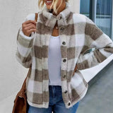 Explosion Autumn And Winter New Fashion Casual Women's Lattice Collar A Row Of Buckle