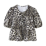 New Bubble Sleeve With Solid Color Short Top