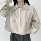 Vintage Big Pocket Oversized Zip Up Jacket-Outfit