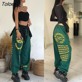 Y2K Green Joggers Pants Streetwear Women Oversized Sweatpants Urbano E Girl Cargo Pants Vintage Stacked Jogger Pants