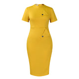 Women's Fashion Temperament OL Tongle Pencil Short-Sleeved Half-Necked Bag-Toot