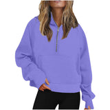 New Fall / Winter 2023 Ladies Scuba Sports Semi-Zip Yoga Dress, Loose, Short Hoodie And Velvet Hoodie-Outfit