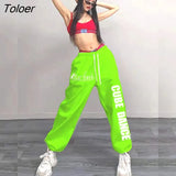 Y2K Green Joggers Pants Streetwear Women Oversized Sweatpants Urbano E Girl Cargo Pants Vintage Stacked Jogger Pants