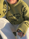 Dinosaur Crew Knit Sweater-Outfit