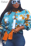 Vintage 3D Flowers Print Jackets Winter Clothes Women 2023 Fashion O-neck Long Sleeve Single Breasted Coats