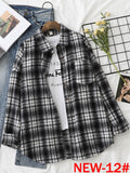Women's Plaid Woolen Shirt Oversize Autumn 2022 Thick Warm Plaid Blouses And Shirts Winter Oversized Women Woolen Shirt