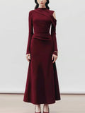 Spring New Long Dress Dress Woman 2025 Simplicity Elegance Flavender High-Fundress Dress