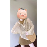 Temperament Spring A Complete Set Of Hollow Straps With V-Tneck Shirt Vest Super Good-Looking Thin Half-Dress Skirt Three-Piece