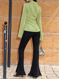 Slim Shirts For Women V Neck Long Sleeve Single Breasted Minimalist Solid Blouse 2022 Fashion New Summer