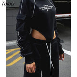 Sport Gothic Letter Printing Women Bodysuits Side Stripe Patchwork Full Sleeve Black Playsuits Autumn Sweatshirts