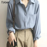 White Shirts for Women Top Turn-down Collar Solid Female Shirts Casual Office Ladies Tops 2023 Spring Summer Blouses