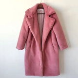 Ladies Faux Leather Long Coats Femme Pockets Soft Mink Fur Women Trendy Street Style Loose Short Outwear