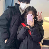 Black Down Cotton Clothes Female In The Long Style 2024 Winter Dress New Thickened Cotton-Padded Jacket Middle Drama Art Examination Students Over The Knee Coat-Outfit