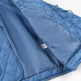 Blue Quilted Collar Jacket-Outfit