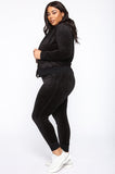 Plus Size Casaul Solid Hoodies And Pant