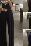 Jumpsuit Women Fashion Elegant Casual Workwear Party Romper Overalls Female Sleeveless Zipper Pocket Design