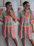 Fashion New Printed Collar Seven-Sleeve