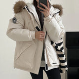 Cotton-Padded Jacket Female Winter New 2024 Small Couples Overalls Down Cotton Suit Big Wool Collar Pie To Overcome The Thick Coat-Outfit