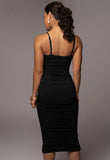Sexy Pleated Strap Midi Party