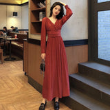 Elegant Dress Women Autumn Sequin Party Midi Dress Female Casual Chiffon Slim Korean Dress 2022 Autumn Women's