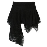 Retro Lace Irregular Low-Rise Half-Dress Temperament Holiday Folding Folded Thin A-Word