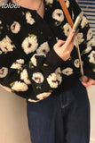 Flower Jackets for Women Crop Coat Winter Clothes Woman Ropa Mujer Long Sleeve Jacket Korean Fashion Embroidery