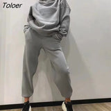 Womens Oversized Tracksuit Warm Fleece Suits Hoodies Tops Casual Sweatshirts Jogging Pant Two Piece Outfits