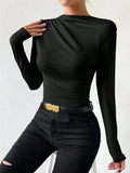 Spring And Summer New Slimming Folding Long-Sleeved Women's