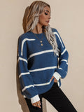 Spring Striped Pullover Loose