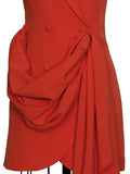 Fashion Women's Suit Evening Dress Sleeveless Double Breasted Large Hemline Pleated Orange Dresses Spring 2023 New