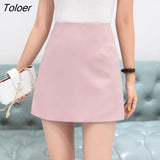 Women Summer Chiffon Solid 3XL Office Ladies Korean-style Formal A-line High-waist Elegant New Mini Sexy All-martch