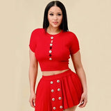 Knitted Round Women's Summer Thin Short Design Sense Of The New Pure