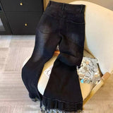 Micro-Tight Jeans Women Autumn New Retro Hottie Slimming High-Sight Belt Splicing Pants