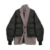 Down Jacket 2021 Winter Parkas Short Coat Thick Cotton Padded Parka Female Patchwork Jacket Fashion Casual Warm