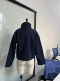 Spring And Autumn New Temperament Trend Collar Buckle Jacket Short