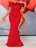 Women's Dress 2025 Summer Collar Sexy Fishtail Dress African