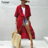 2023 Autumn Beach Kimono Swimwear Women Print Bikini Cover Ups Swimsuit Fashion Loose Plus Size Beachwear Hooded