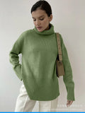 New Loose Knitting Jacket Solid Color High-Collar Loose Autumn And Winter Women's