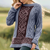 2025 3D Digital Print Round-Neck Sweater Knitted