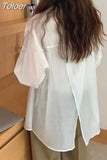 Chic Split Shirts Women Irregular Designed Stylish S-3XL Long Sleeve Blouse Sun-proof Breathable Outerwear Female
