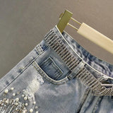 Cowgirl Rhinestone Fringe Denim