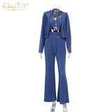 Casual Loose Women Pants Set Fashion Long Sleeve Hoodies With Wide Trousers Suit Elegant High Waist 2 Piece Pants